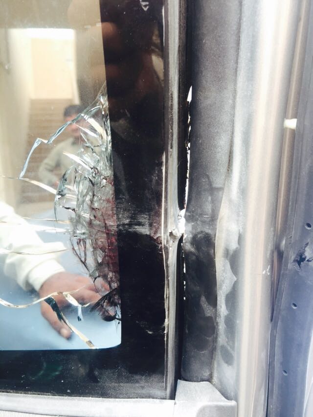 Gun Attack on Toyota Hilux Armored Door Glass window, ZERO penetration.