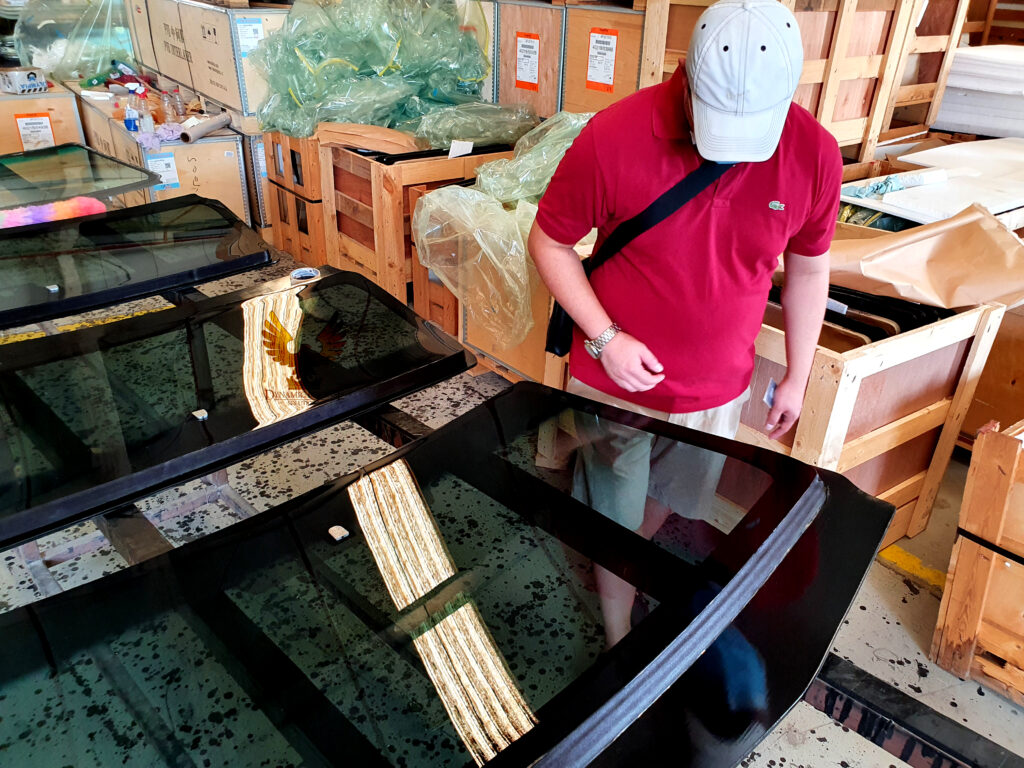 Successful Customer Inspection of Bulletproof Glass for Armored Toyota Fortuner and Armored Toyota Hilux Inspecting Windscreens and door glasses
